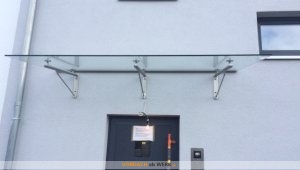 Vordach Ammersee - Glasvordach mit 3 Haltern