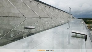 Vordach Bibesee - Glasvordach mit Regenrinne